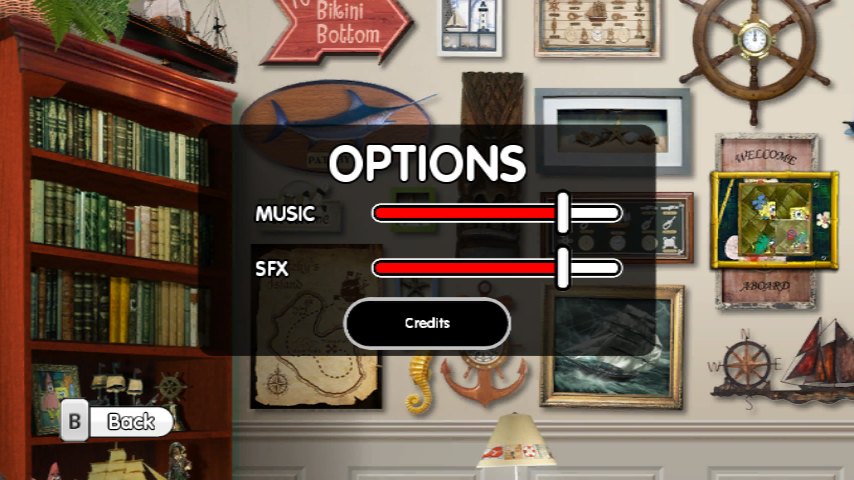 A Credits button, and a new frame on the wall