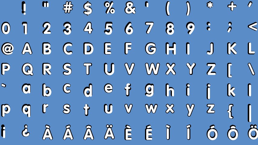 Part of a font's letter sheet